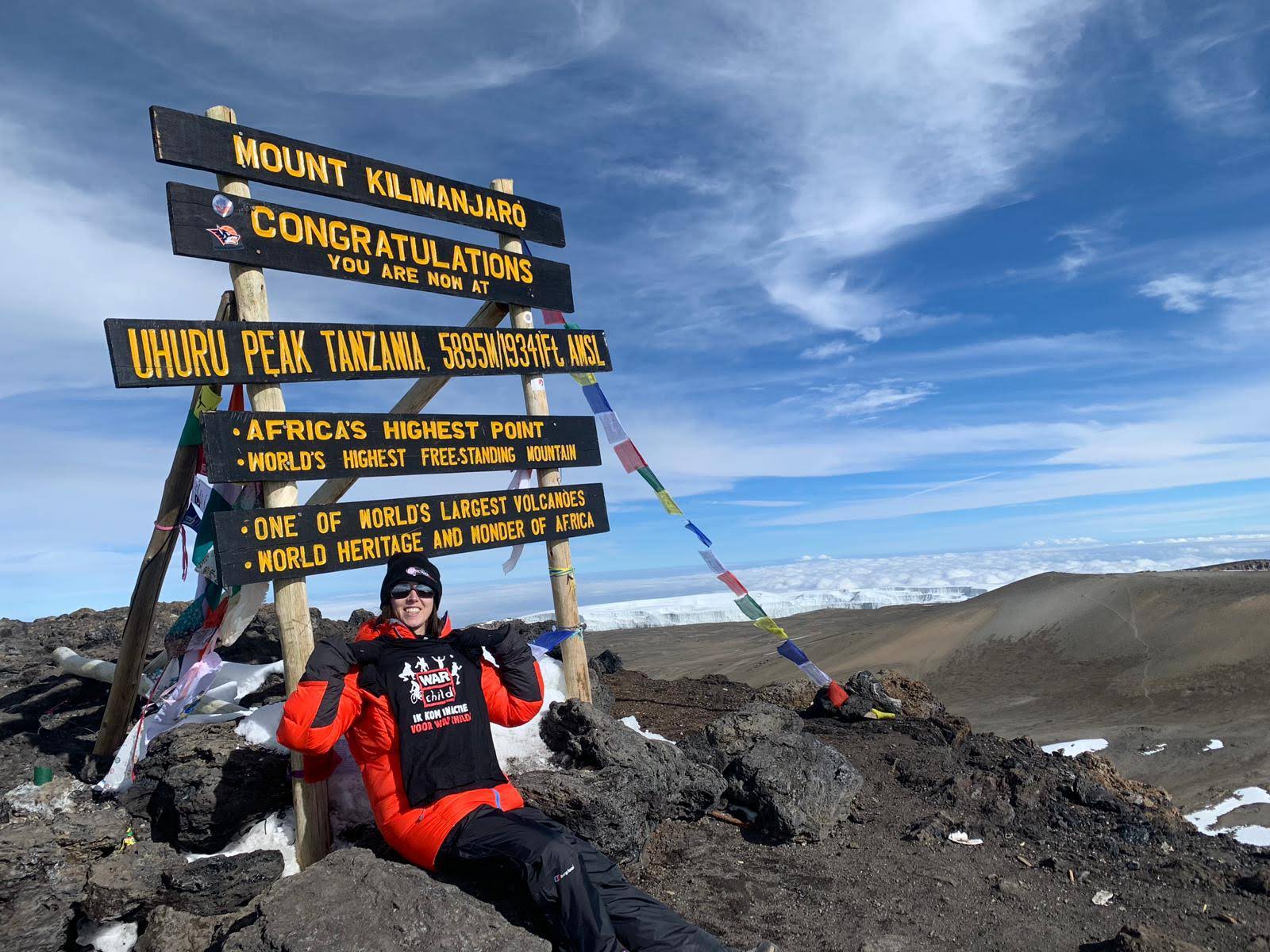 Op de top van Mount Kilimanjaro